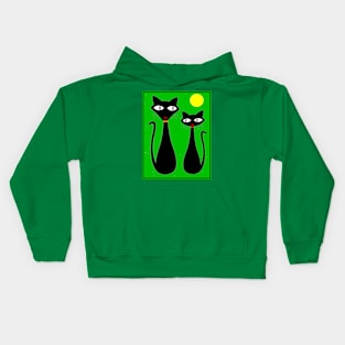 Cat Couple Abstract Whimsical Surreal Print Kids Hoodie